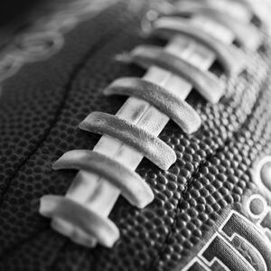 16x16 Football Wall Art Print, Black and White Photography